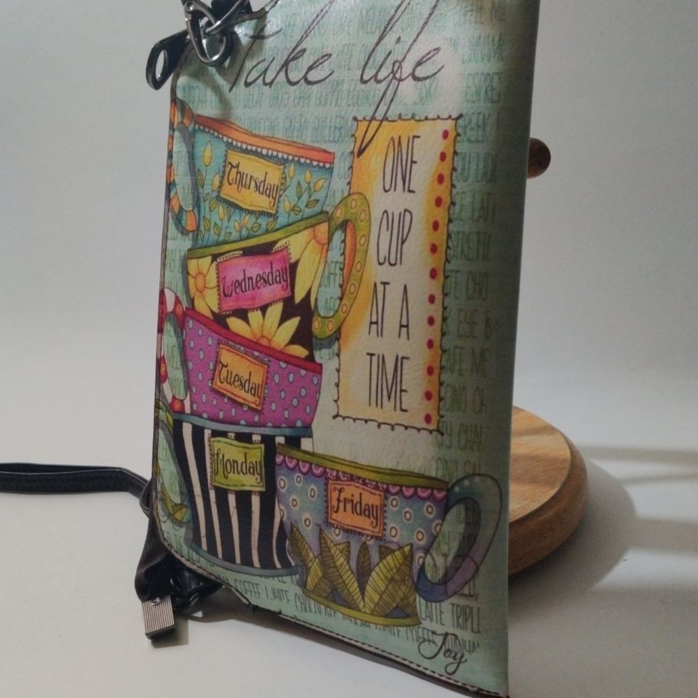 Afternoon High Tea "Take Life One Cup At A Time" Crossbody bag - Picture 6 of 11